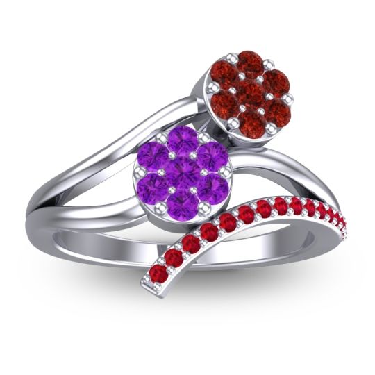 Simple Floral Pave Zubha Ring