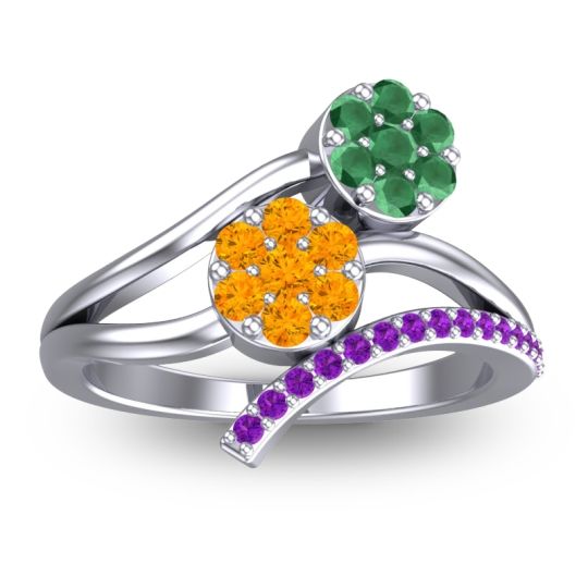 Simple Floral Pave Zubha Ring