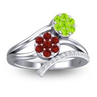 Simple Floral Pave Zubha Ring
