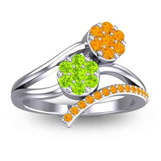 Simple Floral Pave Zubha Ring