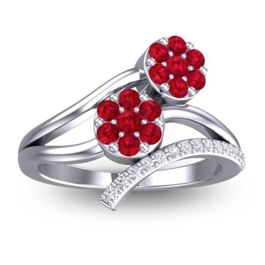 Simple Floral Pave Zubha Ring