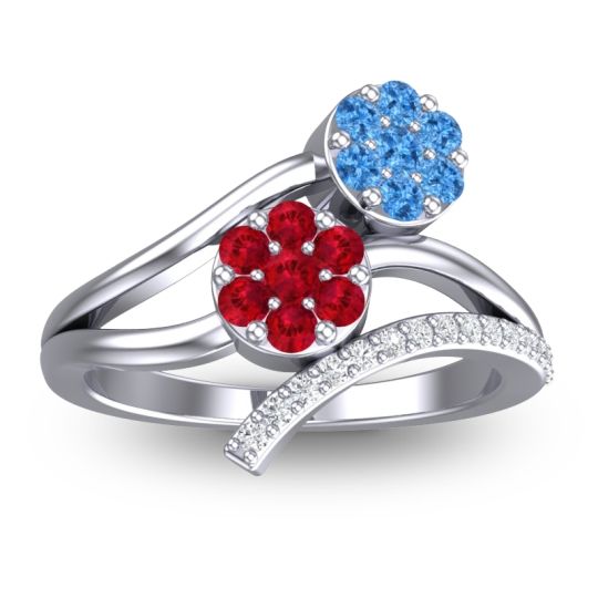 Simple Floral Pave Zubha Ring