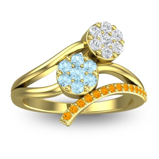 Simple Floral Pave Zubha Ring