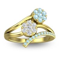Lab Diamond Fashion Ring In 14k Yellow Gold With Aquamarine – Zubha Simple Ring