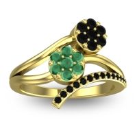 Emerald Fashion Ring In 14k Yellow Gold With Black Onyx – Zubha Simple Ring