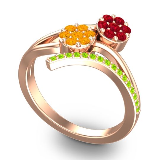 Simple Floral Pave Zubha Ring