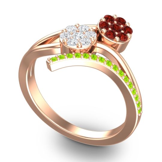 Simple Floral Pave Zubha Ring