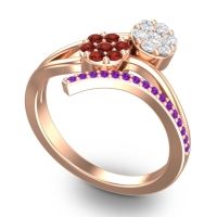 Simple Floral Pave Zubha Ring