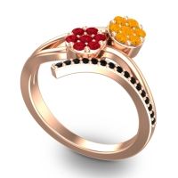 Simple Floral Pave Zubha Ring