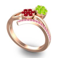 Simple Floral Pave Zubha Ring