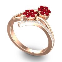 Simple Floral Pave Zubha Ring