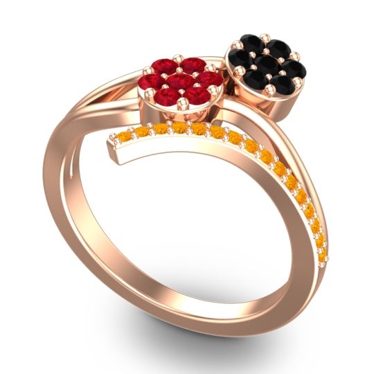 Simple Floral Pave Zubha Ring