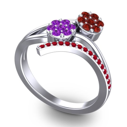 Simple Floral Pave Zubha Ring