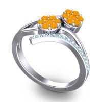 Simple Floral Pave Zubha Ring