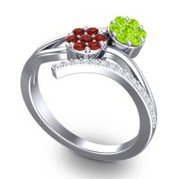 Simple Floral Pave Zubha Ring