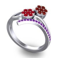 Simple Floral Pave Zubha Ring