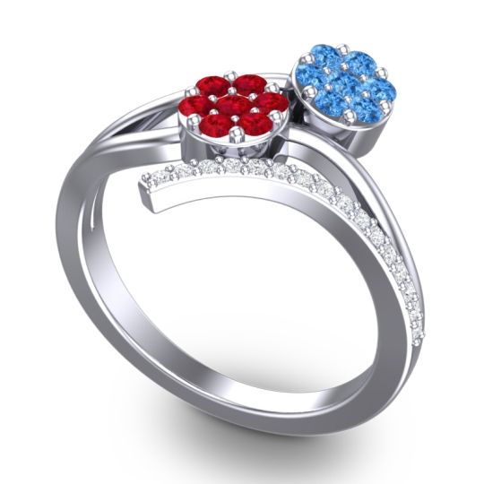 Simple Floral Pave Zubha Ring