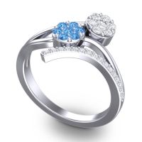 Simple Floral Pave Zubha Ring