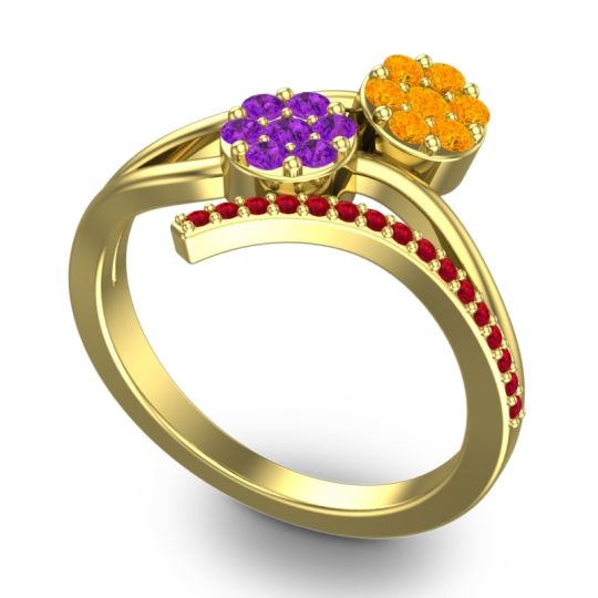 Simple Floral Pave Zubha Ring