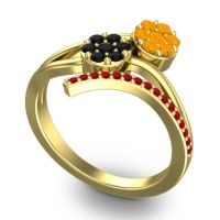 Simple Floral Pave Zubha Ring