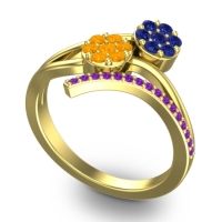 Simple Floral Pave Zubha Ring