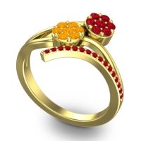 Simple Floral Pave Zubha Ring