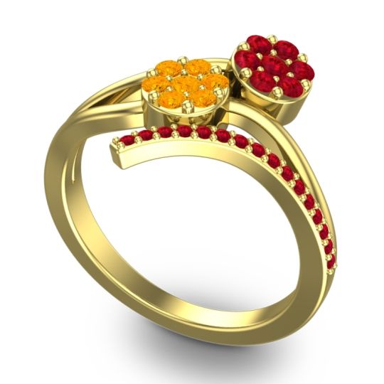 Simple Floral Pave Zubha Ring
