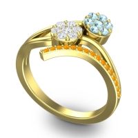 Simple Floral Pave Zubha Ring