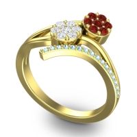 Simple Floral Pave Zubha Ring