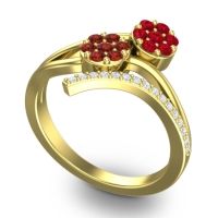 Simple Floral Pave Zubha Ring