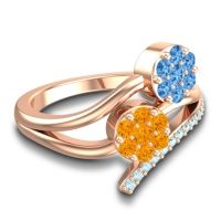 Simple Floral Pave Zubha Ring