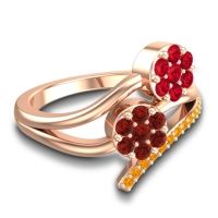 Simple Floral Pave Zubha Ring