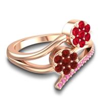 Simple Floral Pave Zubha Ring