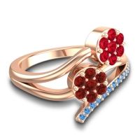 Simple Floral Pave Zubha Ring