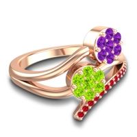 Simple Floral Pave Zubha Ring