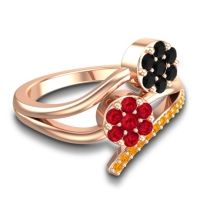Simple Floral Pave Zubha Ring