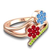 Simple Floral Pave Zubha Ring