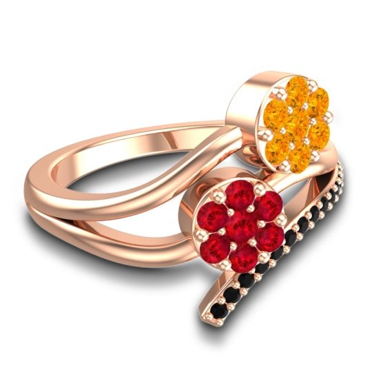 Simple Floral Pave Zubha Ring