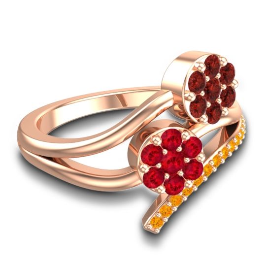 Simple Floral Pave Zubha Ring