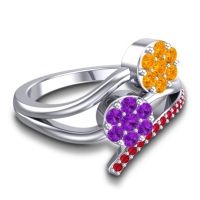 Simple Floral Pave Zubha Ring