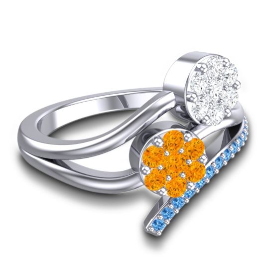 Simple Floral Pave Zubha Ring