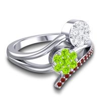 Simple Floral Pave Zubha Ring