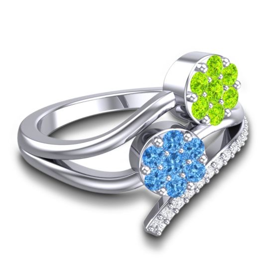 Simple Floral Pave Zubha Ring