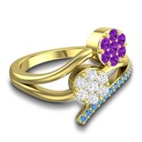 Simple Floral Pave Zubha Ring