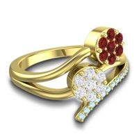 Simple Floral Pave Zubha Ring
