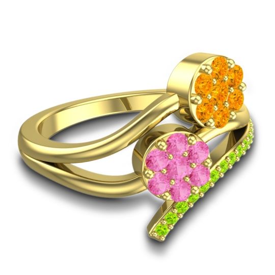 Simple Floral Pave Zubha Ring
