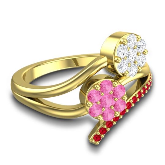 Simple Floral Pave Zubha Ring