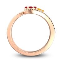 Simple Floral Pave Zubha Ring