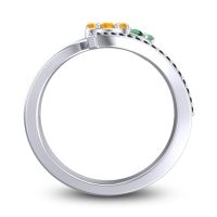 Simple Floral Pave Zubha Ring