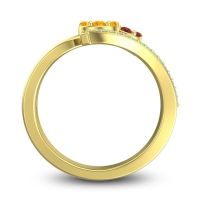 Simple Floral Pave Zubha Ring